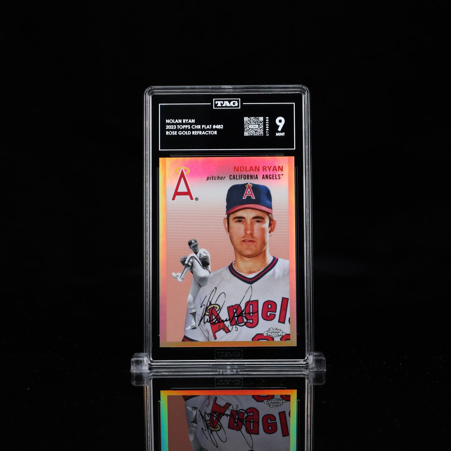 2023 Topps Chrome Platinum Anniversary Nolan Ryan Toile Rose Gold 08/75 TAG 9