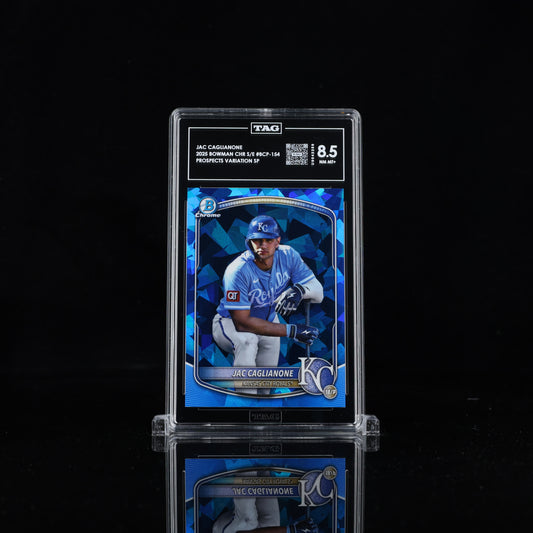JAC CAGLIANONE 2025 BOWMAN CHROME SAPPHIRE PROSPECTS VARIATION SP TAG 8.5