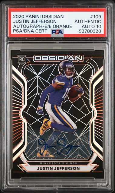 2020 Panini Obsidian Justin Jefferson RC Auto /75- PSA 10 AUTO