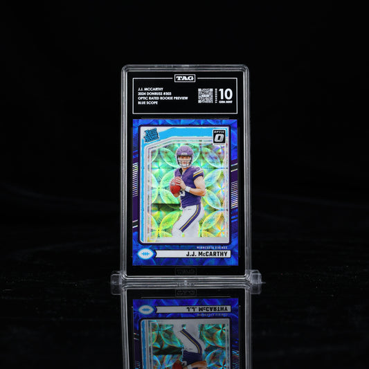 2024 Donruss JJ McCarthy Blue Scope Rated Rookie TAG 10