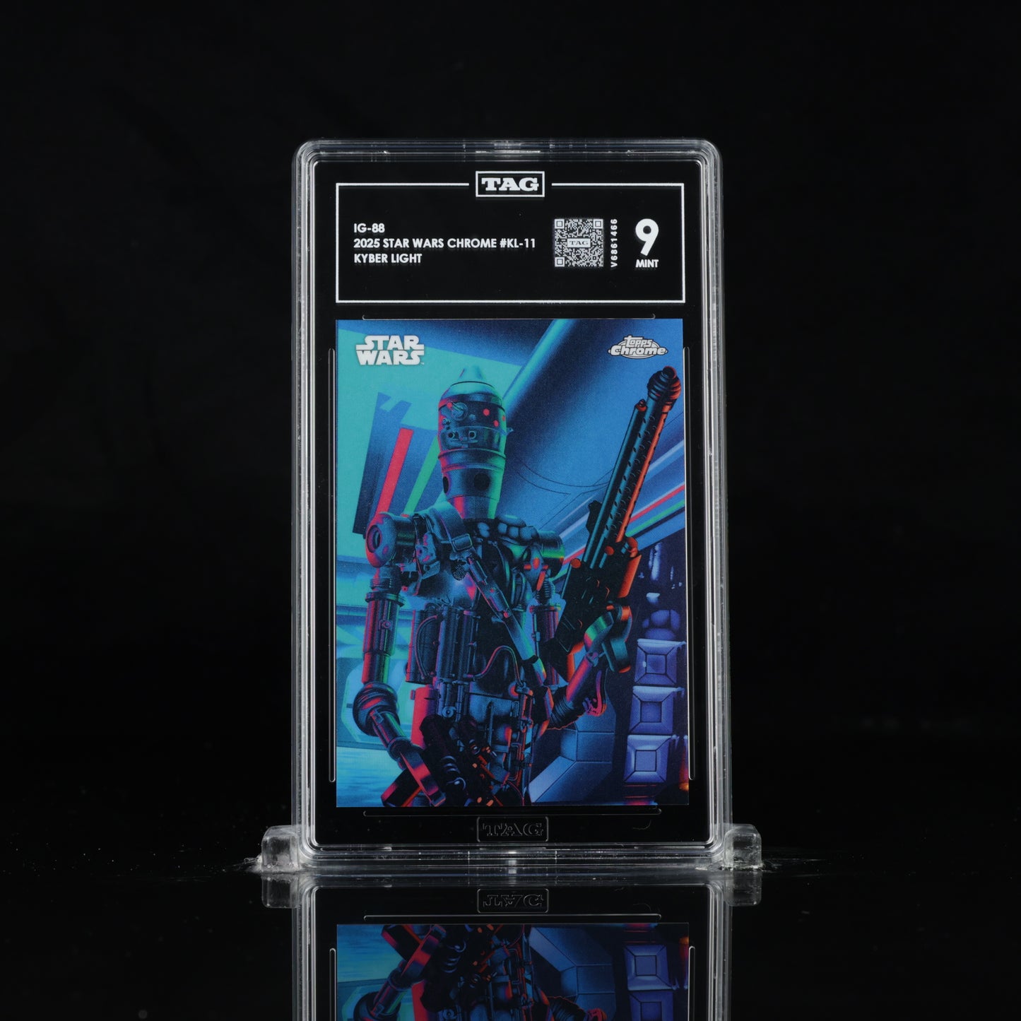2025 Topps Chrome Star Wars "IG-88" Kyber Light #KL-11 SSP TAG 9