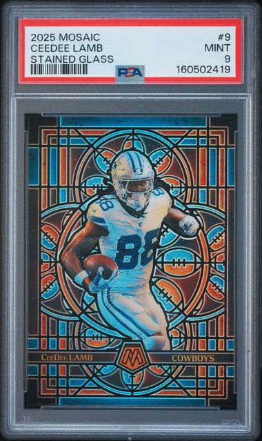 2025 PANINI MOSAIC STAINED GLASS #9 CEEDEE LAMB PSA 9
