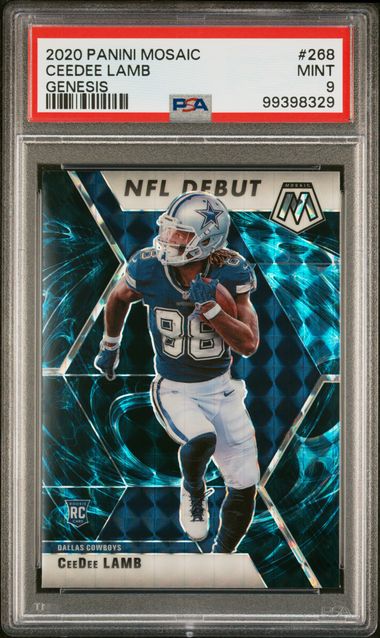 2020 Mosaic NFL Debut CeeDee Lamb #268 Mosaic Genesis Prizm (RC) PSA 9