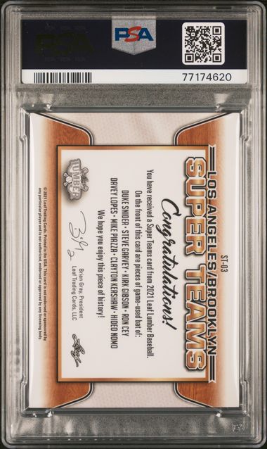 MIKE PIAZZA Snider CLAYTON KERSHAW KIRK GIBSON GARVEY RON CEY 8 BAT CARD #d /25