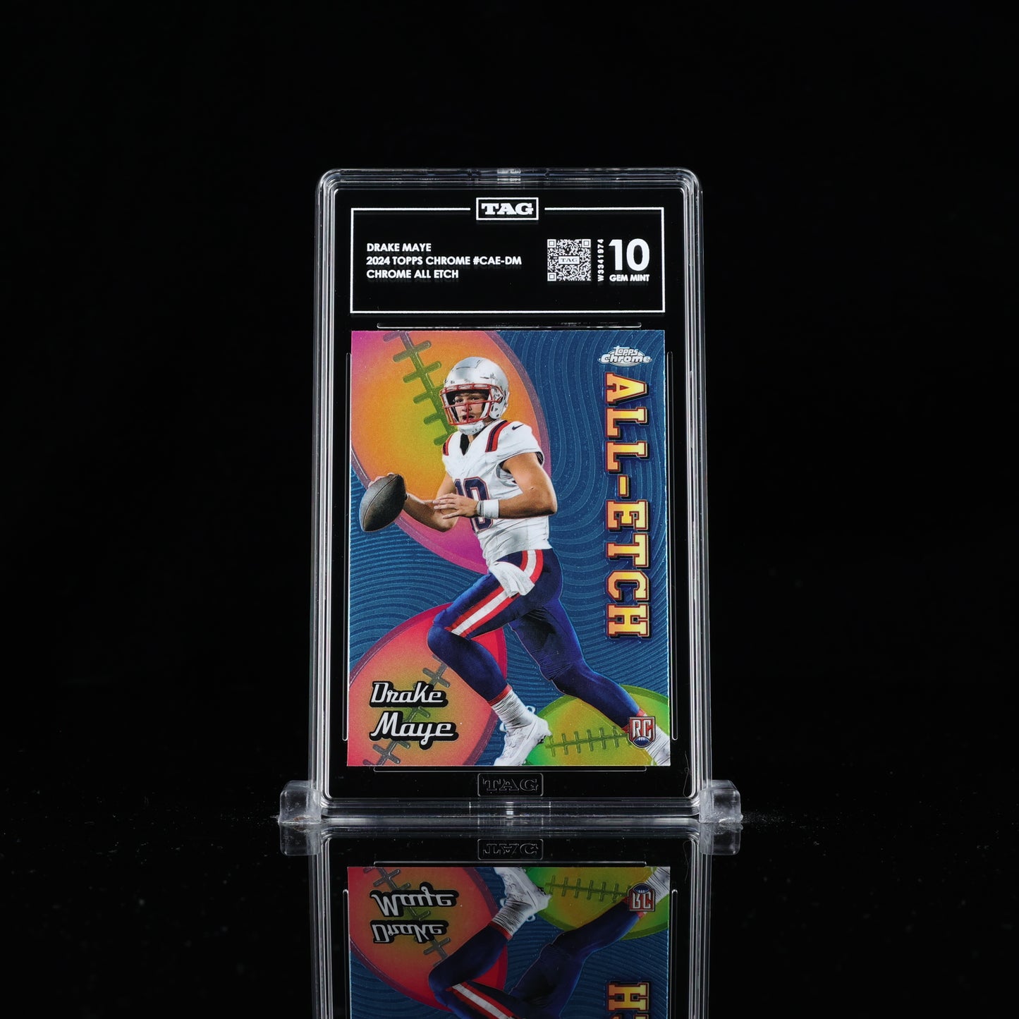 2024 Topps Chrome All-Etch Drake Maye Rookie RC TAG 10 GEM MINT #CAE-DM