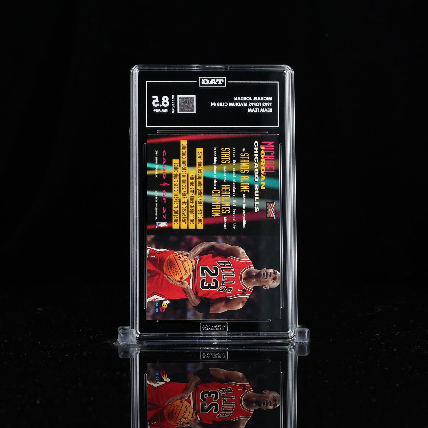 1993 Stadium Club Beam Team 4 Michael Jordan TAG 8.5 NM-MT+ Chicago Bulls