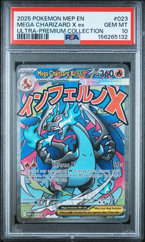 2025 POKEMON BLACK STAR PROMO #023 MEGA CHARIZARD X ex UPC PSA 10