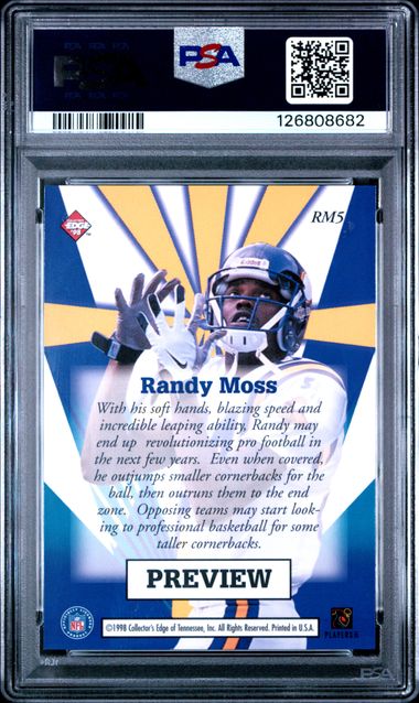 1998 COLLECTOR'S EDGE MASTERS ROOKIE MASTERS #RM5 RANDY MOSS PSA 9