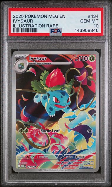 2025 POKEMON MEG EN-MEGA EVOLUTION #134 IVYSAUR ILLUSTRATION RARE PSA 10