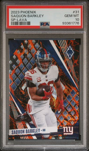 2023 PANINI PHOENIX #31 SAQUON BARKLEY SP-LAVA /150 PSA 10