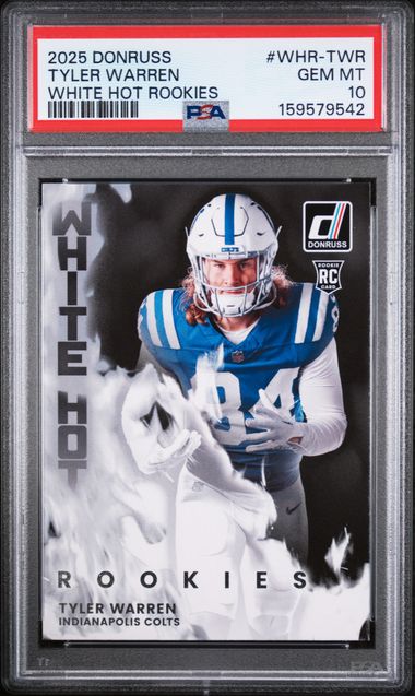 2025 PANINI DONRUSS WHITE HOT ROOKIES #WHR-TWR TYLER WARREN PSA 10