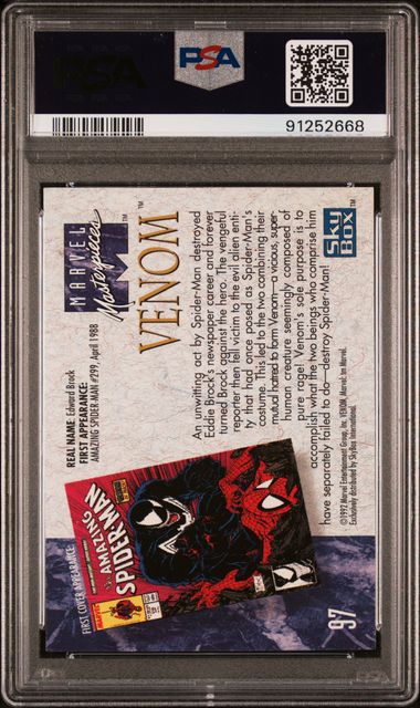 1992 SkyBox Marvel Masterpieces Venom #97 PSA 9 MINT