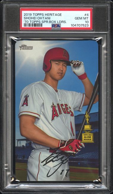 2019 Topps Heritage Shohei Ohtani Rookie Cup 1970 Super Box Topper PSA 10