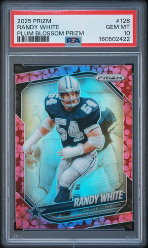 2025 PANINI PRIZM #128 RANDY WHITE PLUM BLOSSOM PRIZM /8 PSA 10