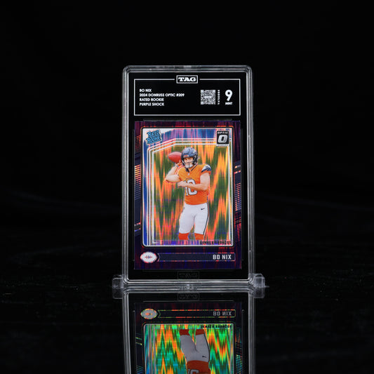 BO NIX 2024 DONRUSS OPTIC #209 RATED ROOKIES PURPLE SHOCK TAG 9