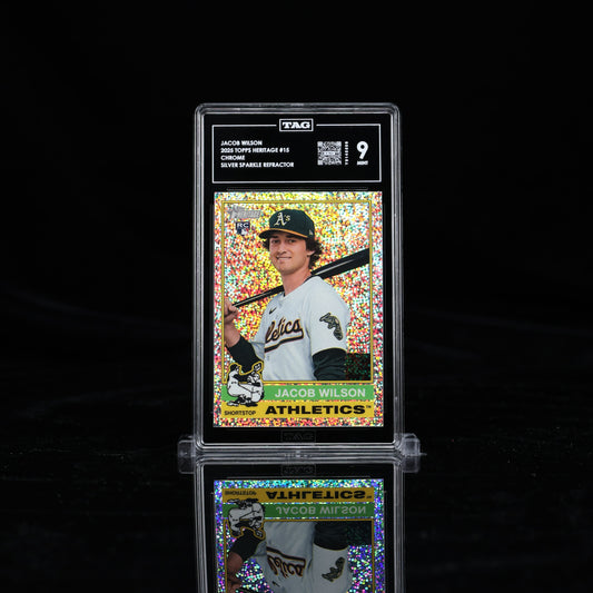 2025 Topps Heritage #15 Jacob Wilson Silver Sparkle Speckle Refractor ROOKIE TAG 9