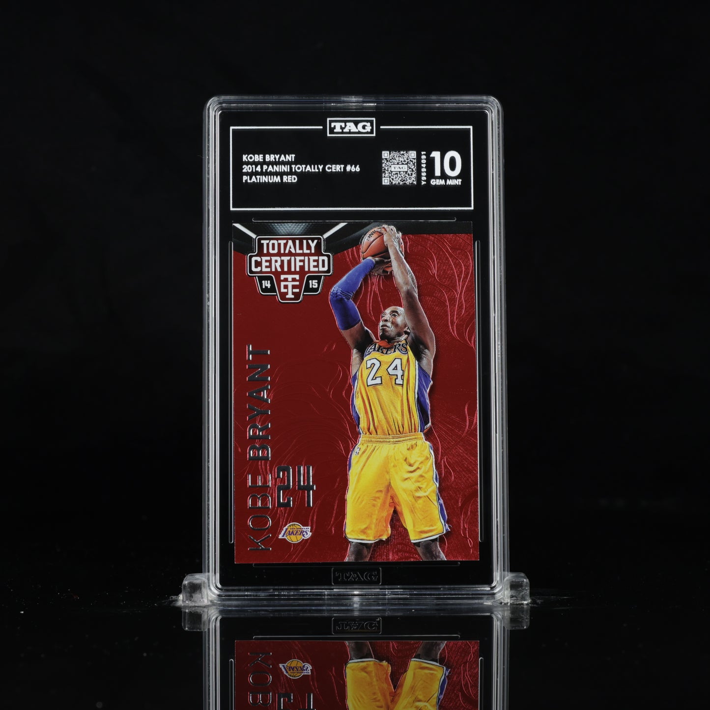 KOBE BRYANT 2014-15 PANINI TOTALLY CERTIFIED #66 PLATINUM RED /279 TAG 10