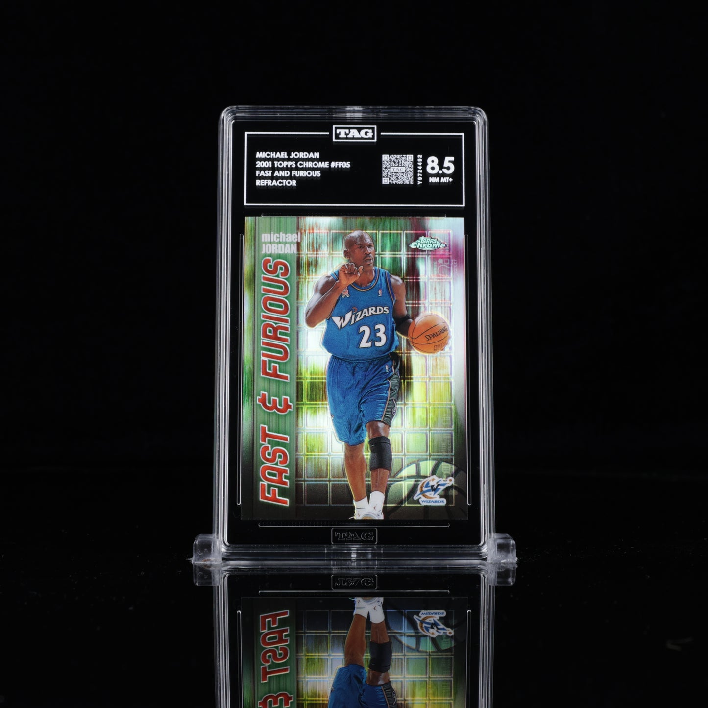 2001 Topps Chrome Michael Jordan Fast And Furious Refractor #FF05 TAG 8.5