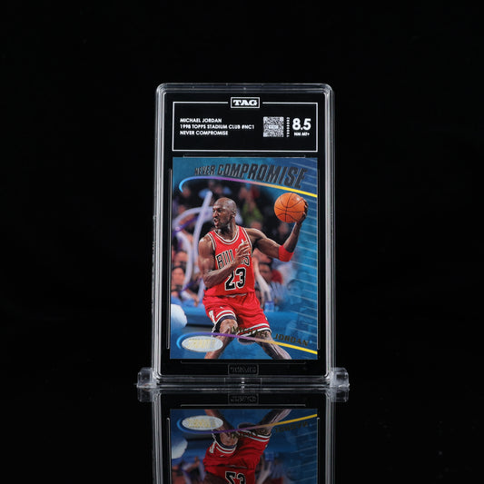 1998 STADIUM CLUB NEVER COMPROMISE #NC1 MICHAEL JORDAN HOF TAG 8.5