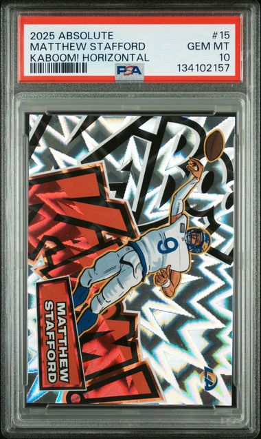 2025 PANINI ABSOLUTE KABOOM! HORIZONTAL #15 MATTHEW STAFFORD PSA 10