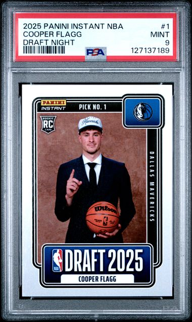 2025 PANINI INSTANT NBA DRAFT NIGHT #1 COOPER FLAGG ROOKIE PSA 9