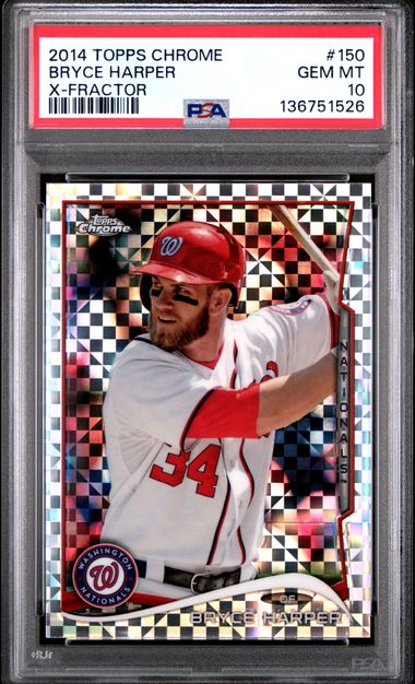2014 TOPPS CHROME #150 BRYCE HARPER X-FRACTOR PSA 10