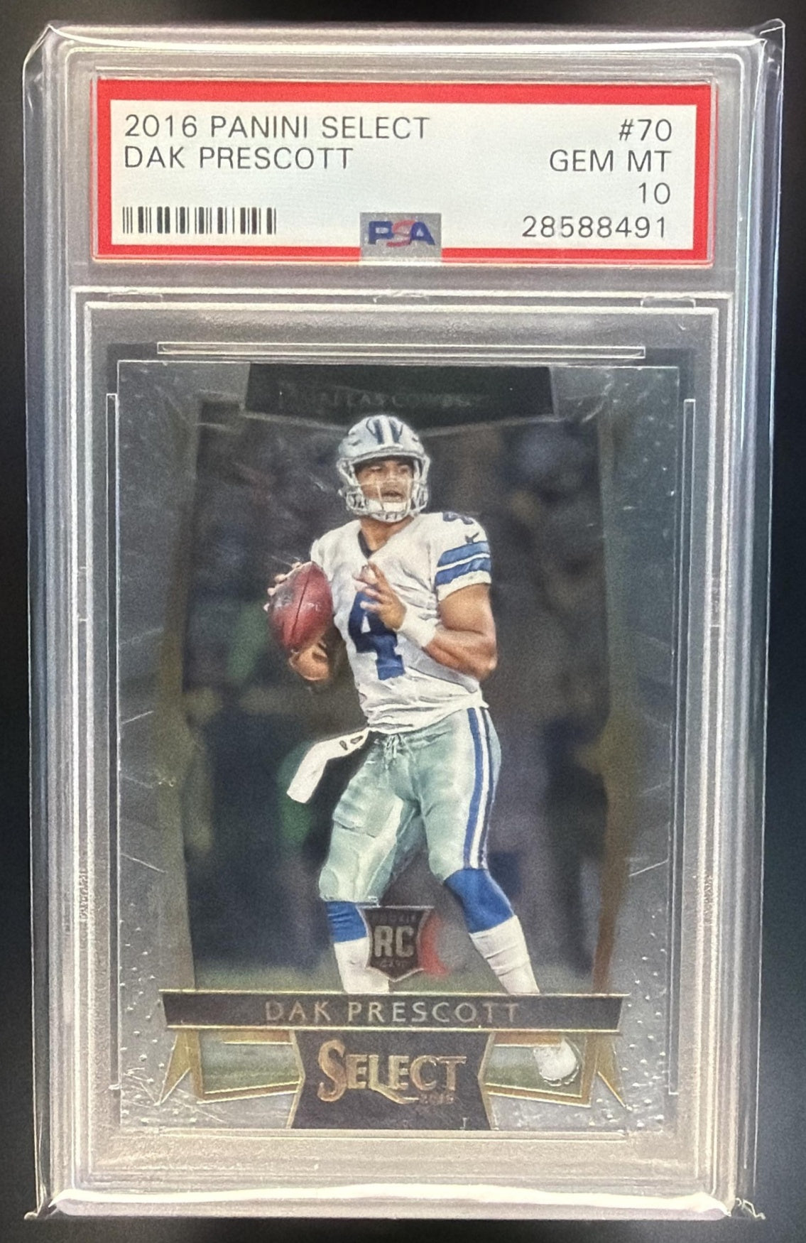 2016 Panini Select Dak Prescott #70 RC Concourse Cowboys PSA 10