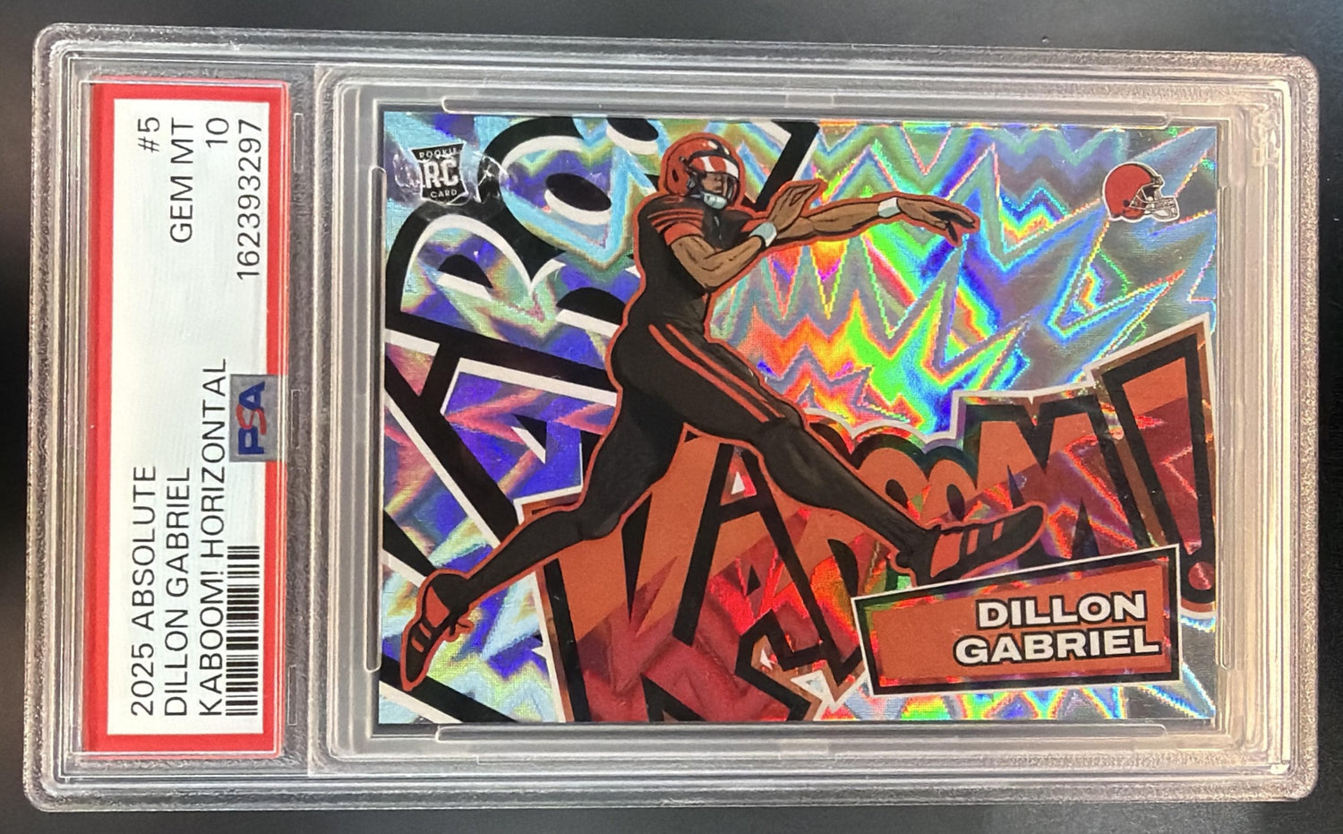 2025 Panini Absolute Dillon Gabriel #5 Kaboom - Horizontal Browns PSA 10 — front