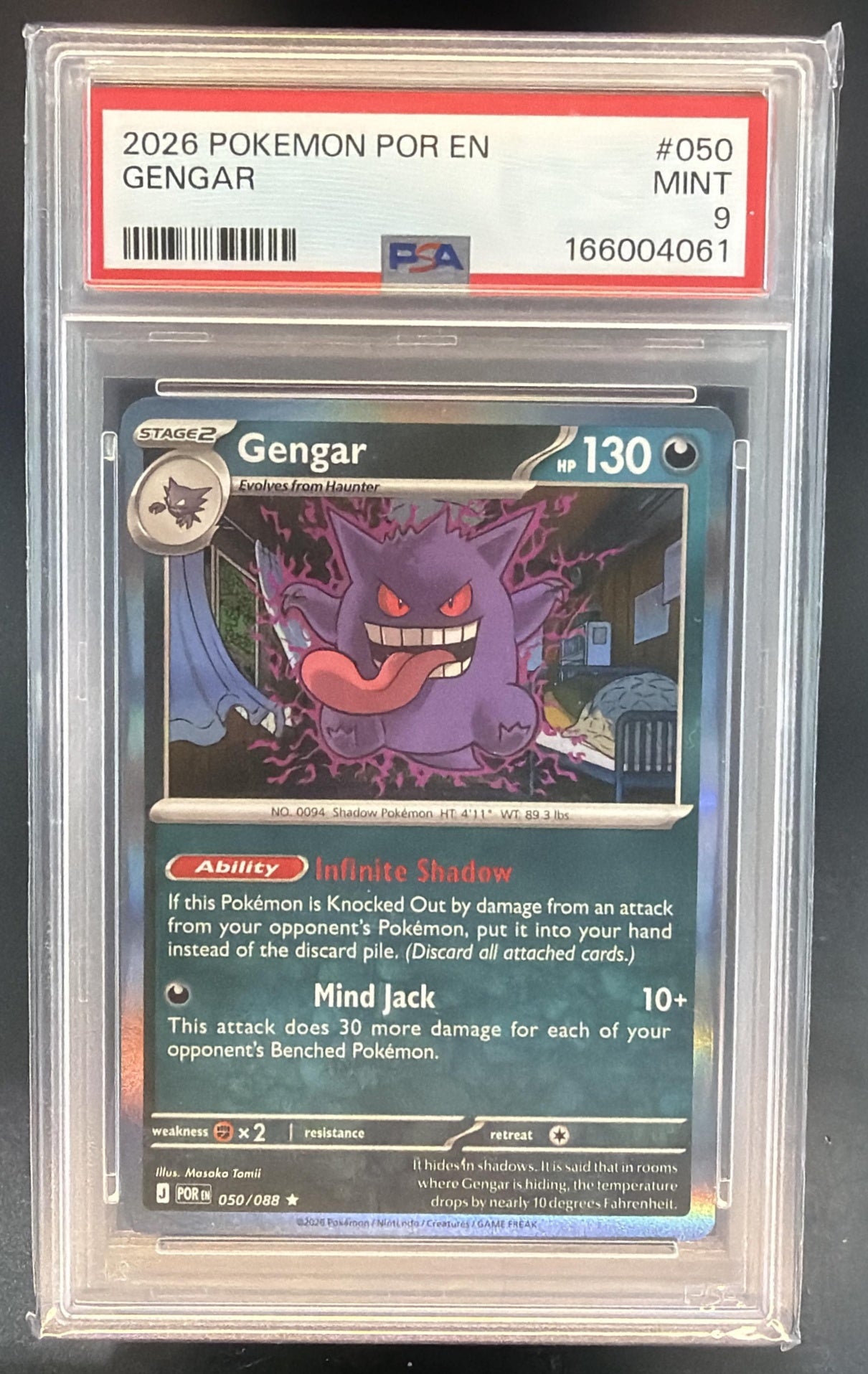2026 Pokemon Perfect Order Gengar #050/088 Promos Cosmos Holofoil PSA 9 — front