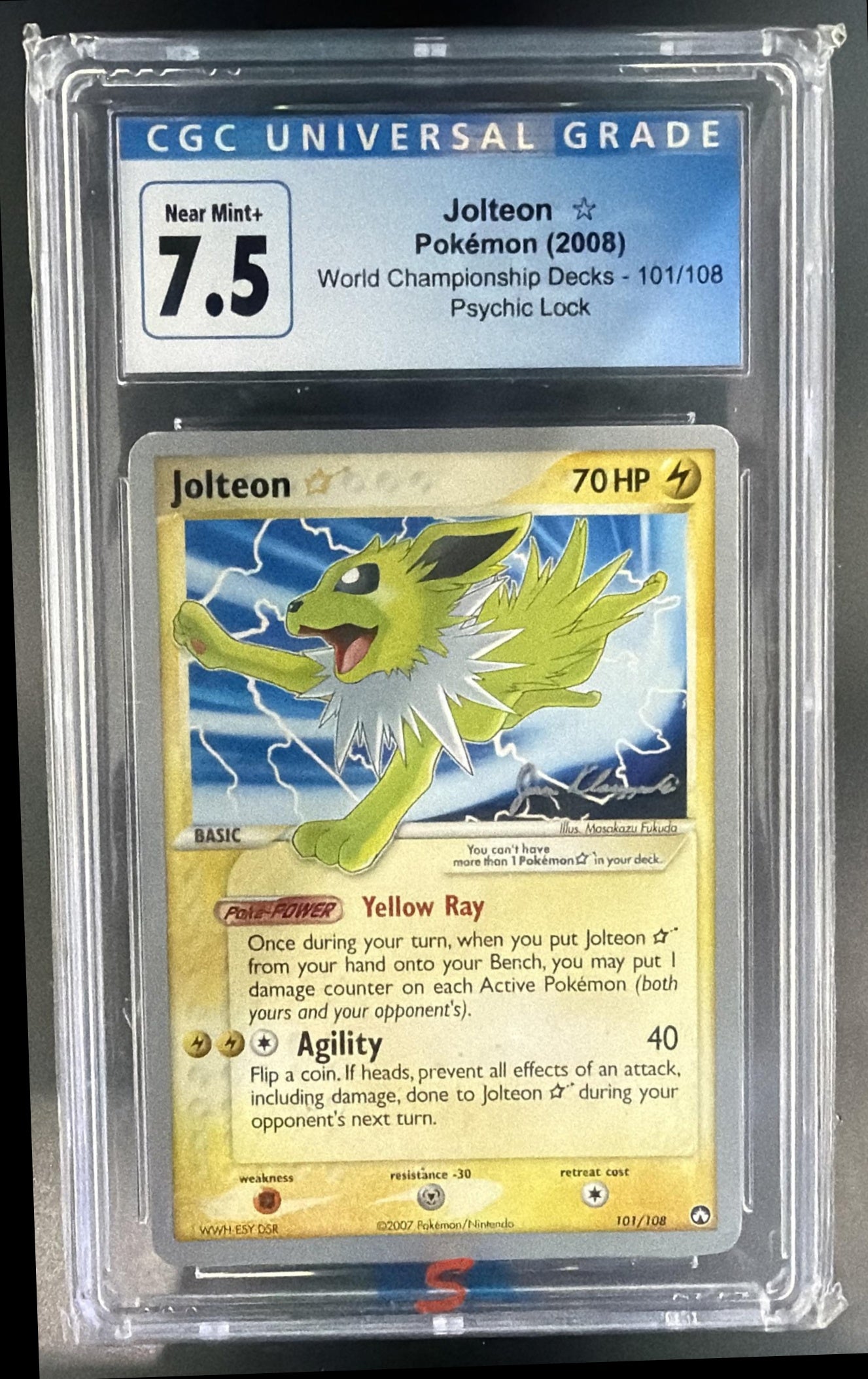 2007 Pokemon EX Power Keepers Jolteon #101/108 Holo CGC 7.5 — front