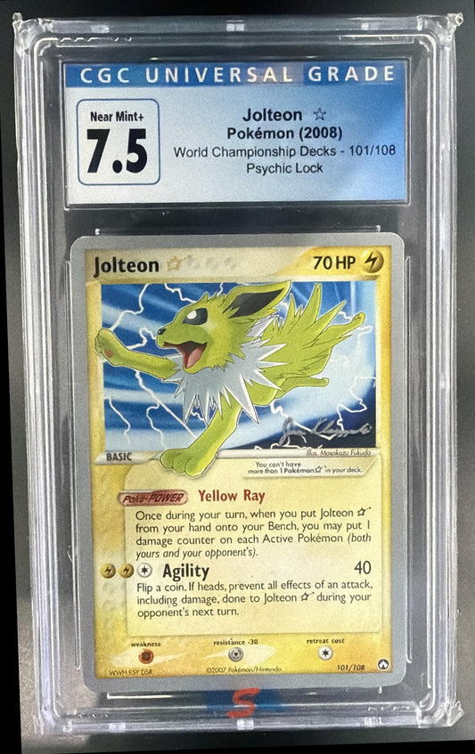 2007 Pokemon EX Power Keepers Jolteon #101/108 Holo CGC 7.5 — front
