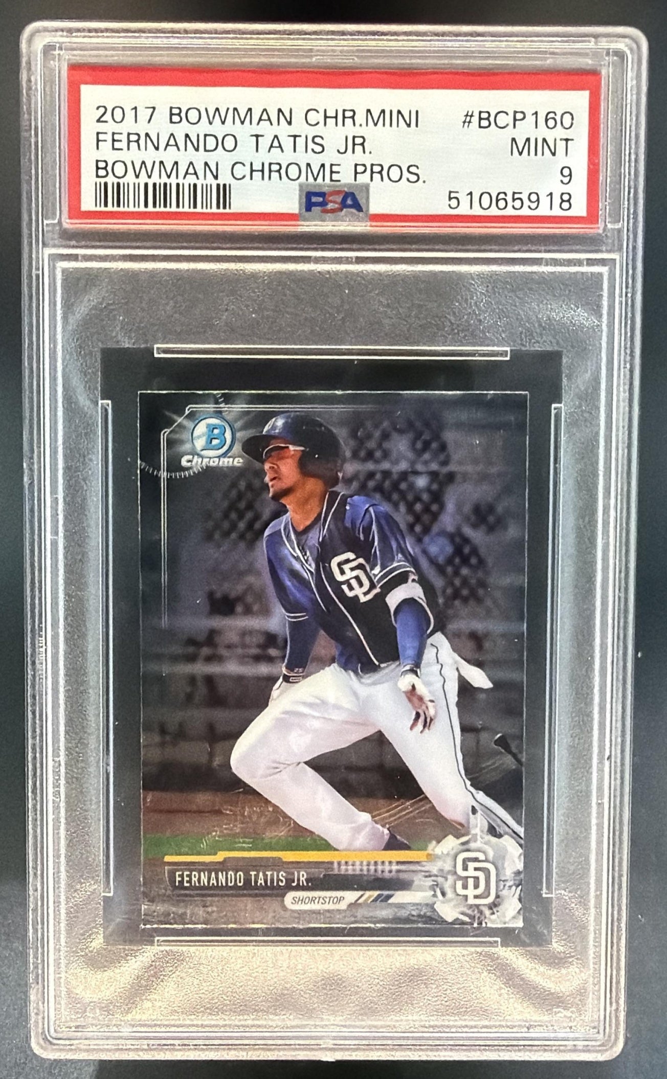 2017 Bowman Chrome Mini Fernando Tatis Jr. #BCP160 Padres PSA 9 — front