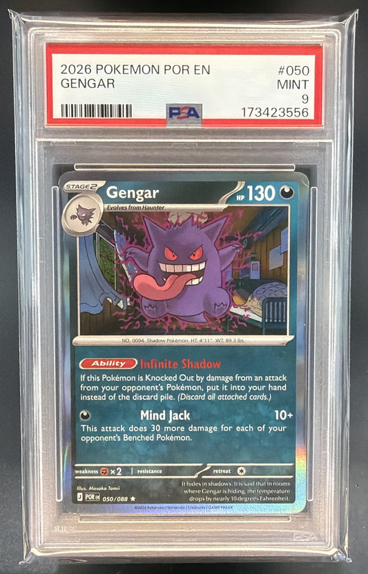 2026 Pokemon Perfect Order Gengar #050/088 Promos Cosmos Holofoil PSA 9 — front