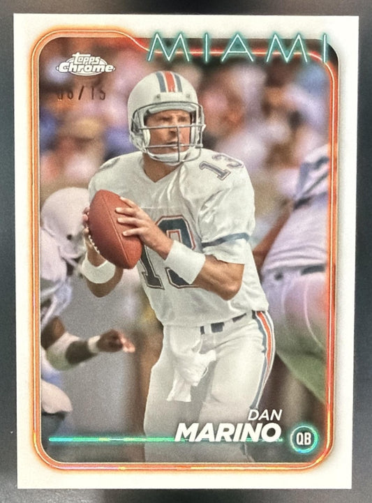 2024 Topps Chrome Dan Marino #106 White Geometric Refractor 6/15 Dolphins — front