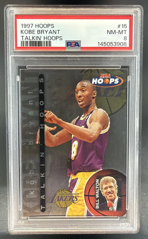 1997-98 Hoops Kobe Bryant #15 Talkin' Lakers PSA 8