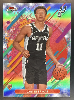 2025-26 Topps Finest Carter Bryant #214 Rare Refractor RC Spurs