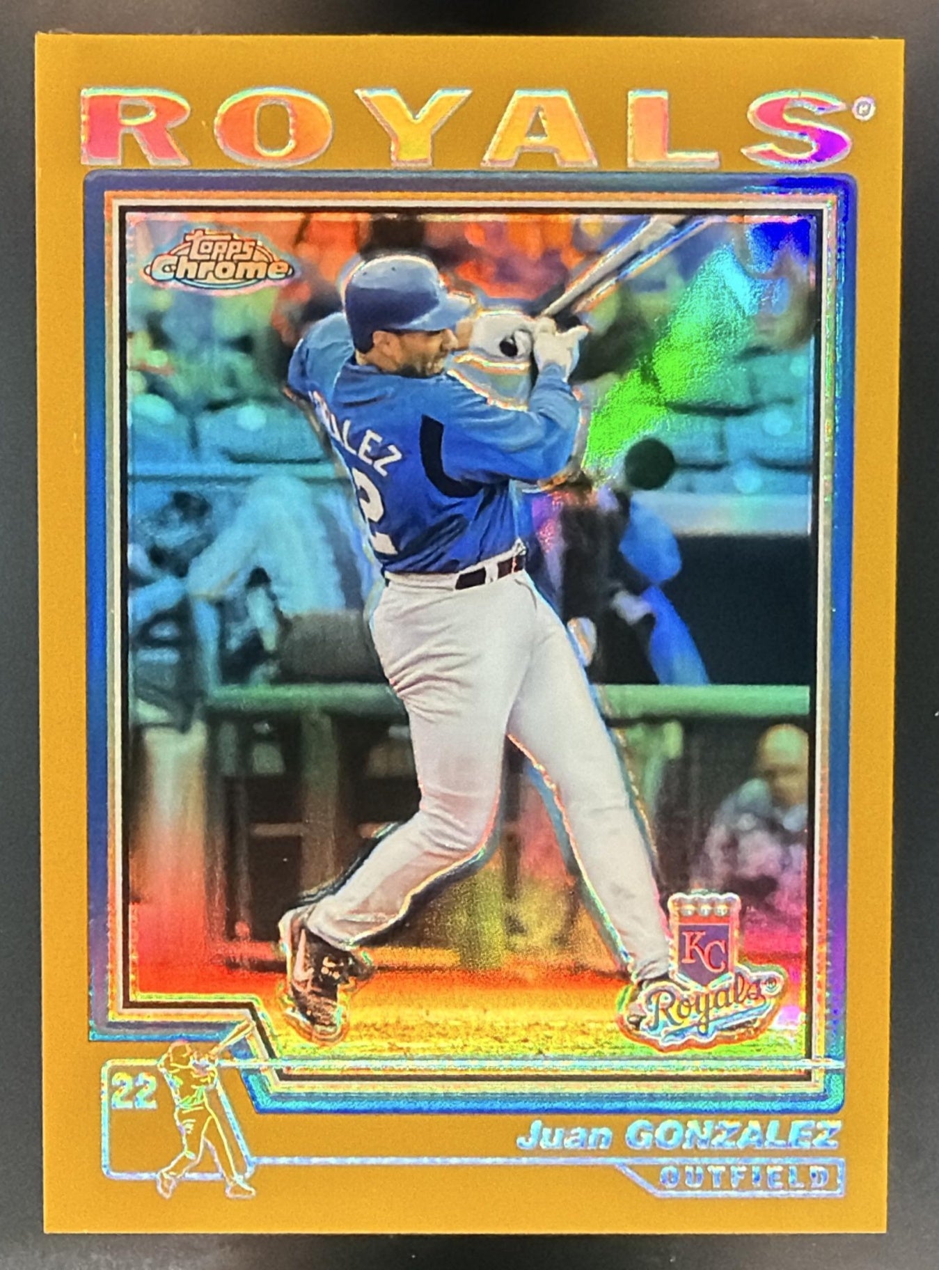 2004 Topps Chrome Juan Gonzalez #342 Gold Refractor Royals — front