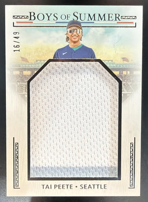2024 Panini Boys of Summer Tai Peete #JPM-TP Jumbo Prospect Materials /49 MEM