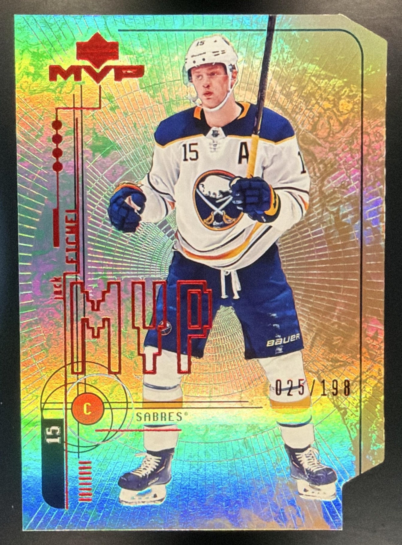 2018 Upper Deck MVP Jack Eichel #62 20th Anniversary Colors & Contours /198 — front
