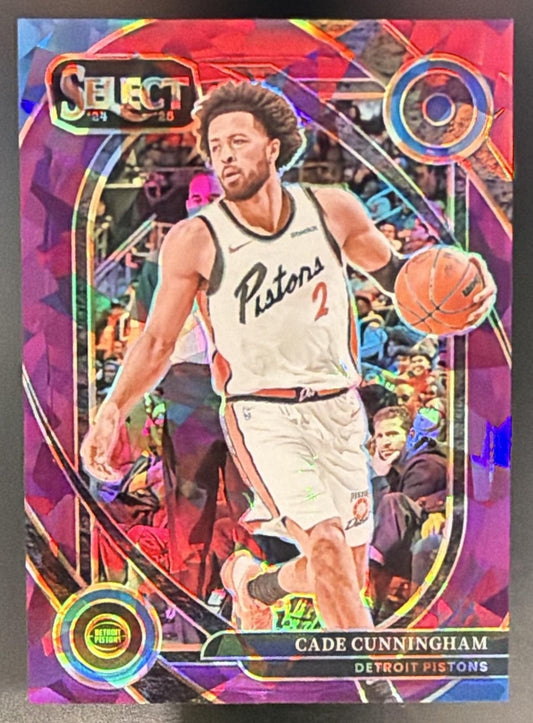 2024 Panini Select Cade Cunningham #224 Courtside Pink Cracked Ice Prizm /99 — front