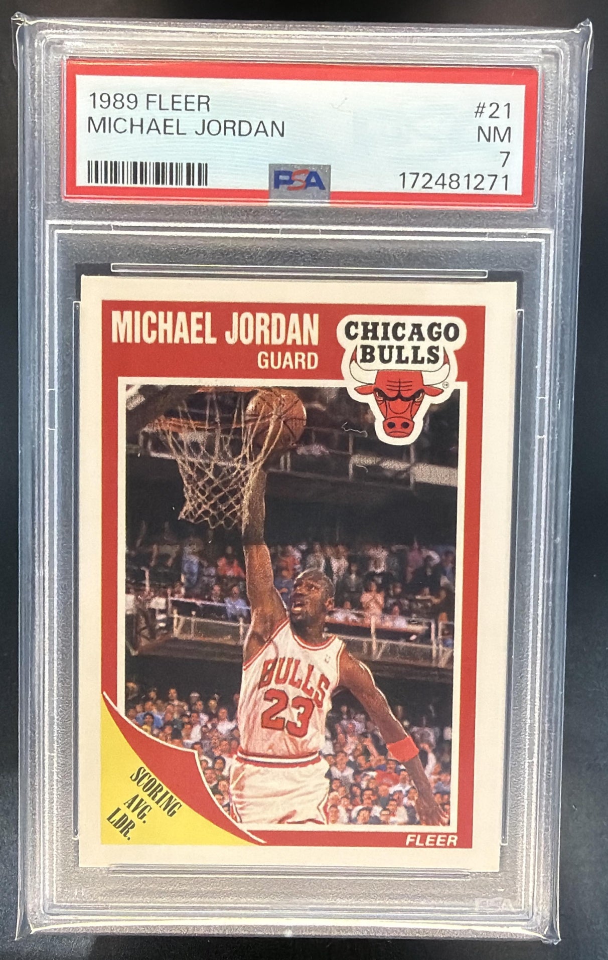 1989-90 Fleer Michael Jordan #21 Bulls PSA 7 — front