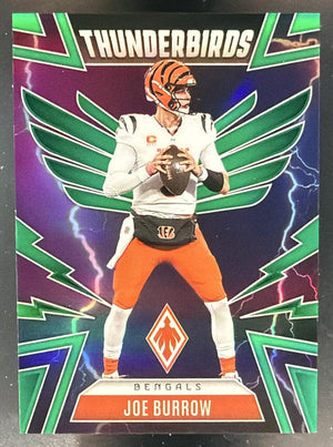 2025 Panini Phoenix Joe Burrow #10 Thunderbirds Green Prizm 38/99 Bengals