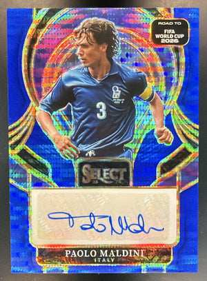 2025 Select Road to FIFA World Cup Paolo Maldini Signatures Blue Pulsar Auto