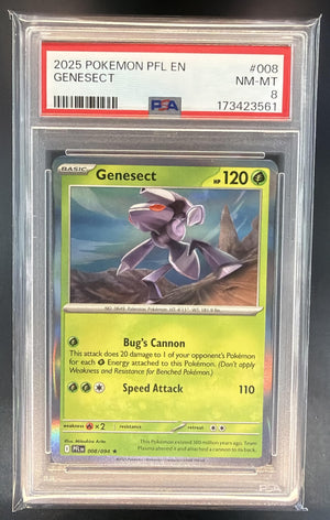 2025 Pokemon Phantasmal Flames Genesect #008/094 Rare PSA 8