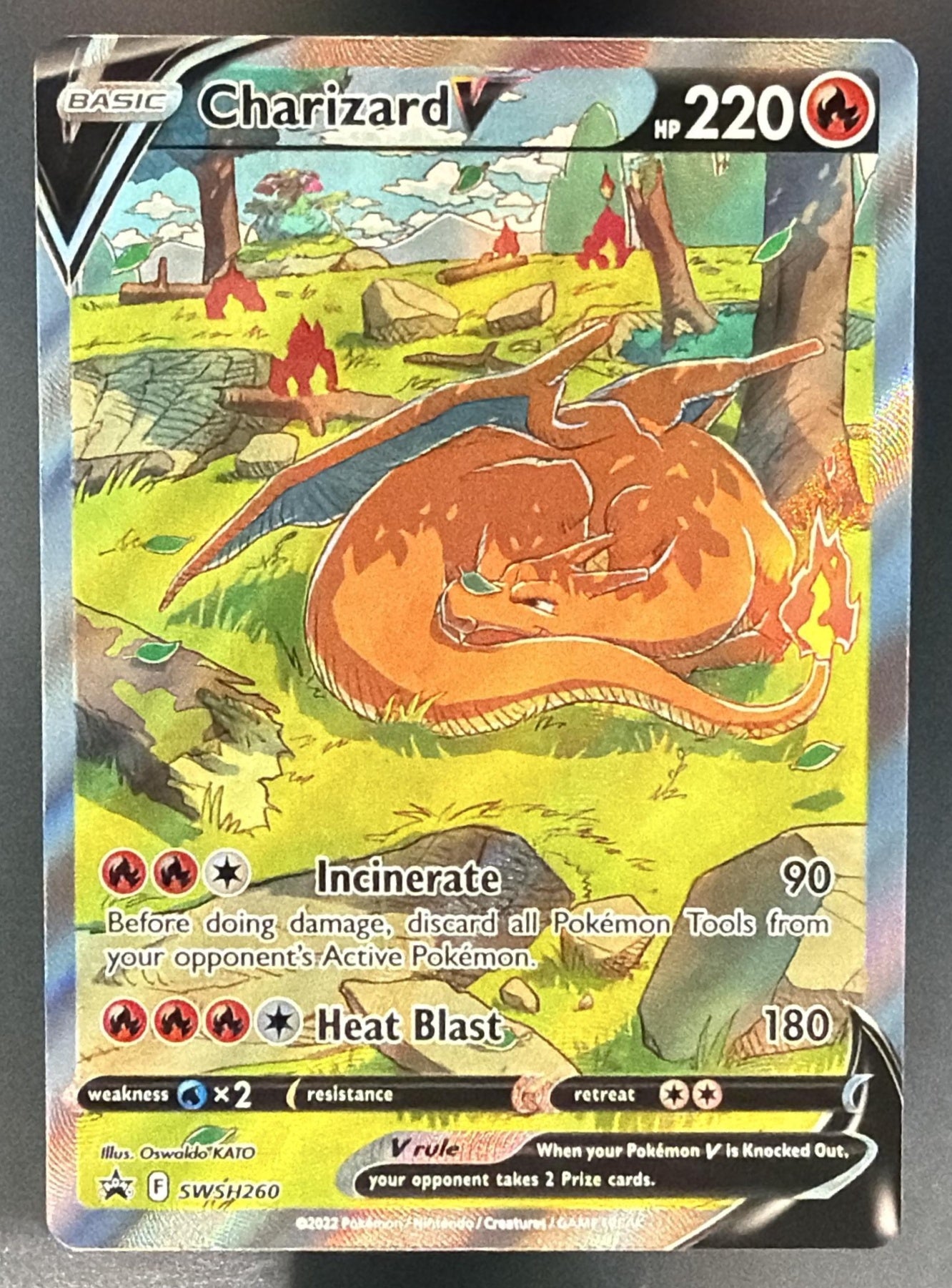 Pokemon Sword & Shield Black Star Promos Charizard V #SWSH260 2022 — front
