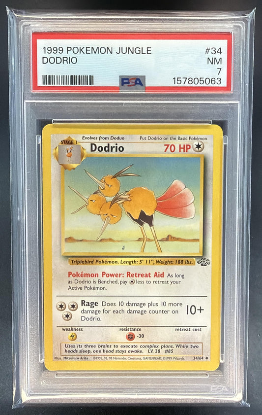1999 Pokemon Jungle Dodrio #34/64 PSA 7 — front