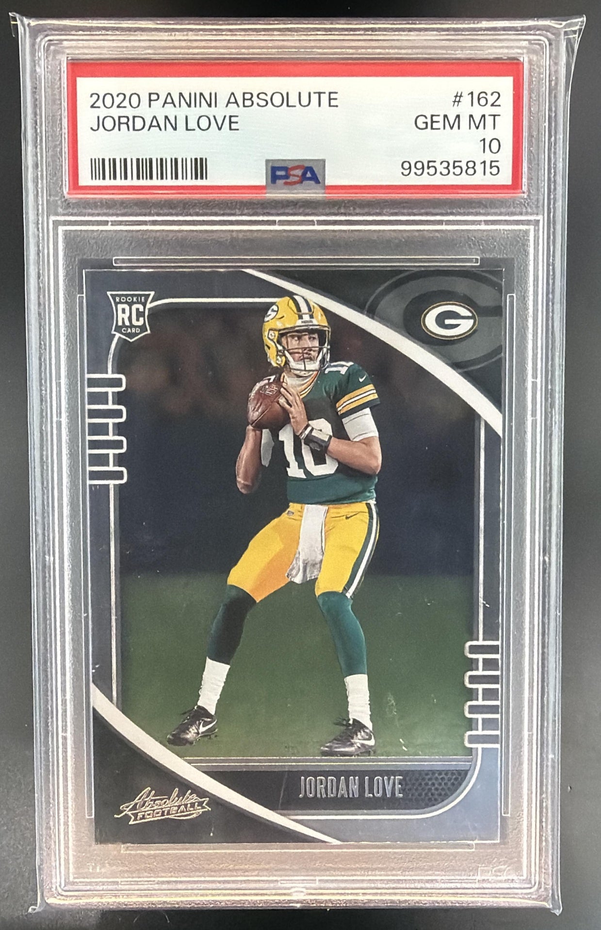 2020 Panini Absolute Jordan Love #162 Retail RC Packers PSA 10 — front