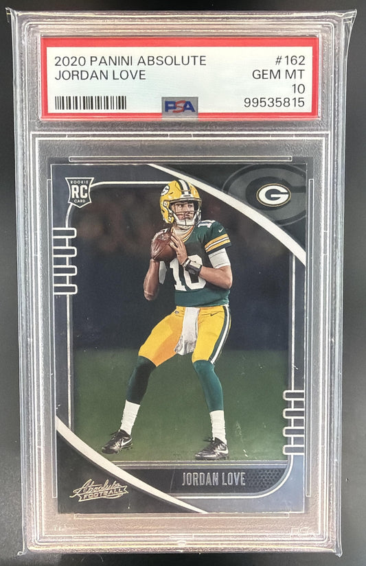 2020 Panini Absolute Jordan Love #162 Retail RC Packers PSA 10 — front
