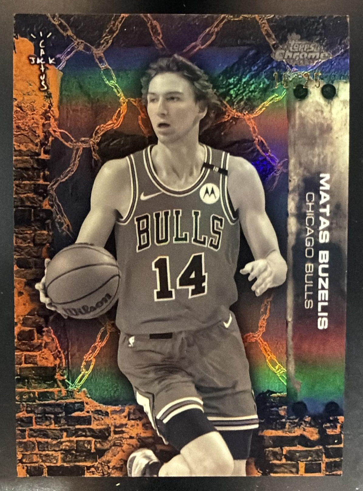 2025-26 Topps Chrome x Cactus Jack Matas Buzelis #11 Orange Refractor /25 Bulls — front
