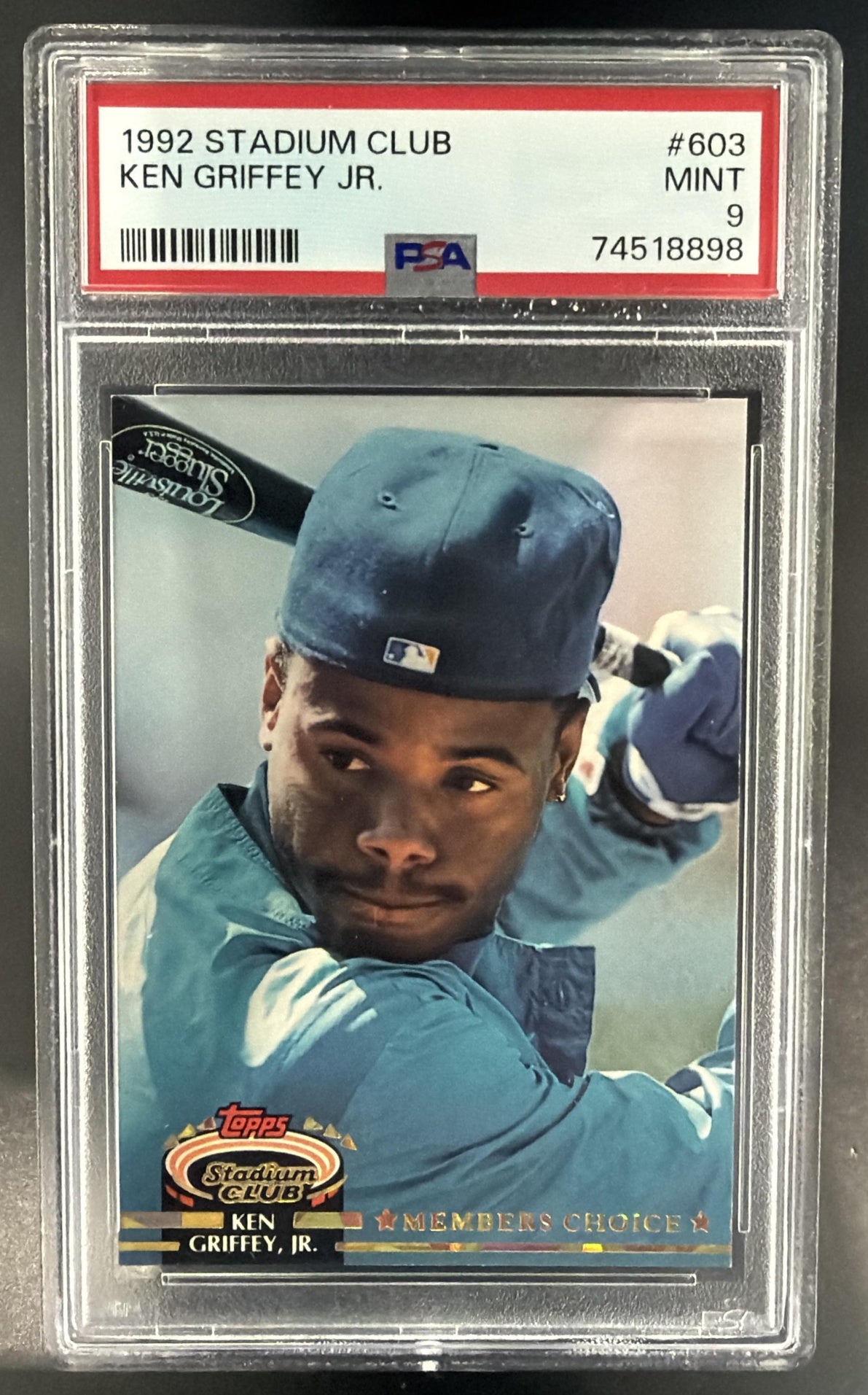 1992 Topps Stadium Club Ken Griffey Jr. #603 Mariners PSA 9 — front